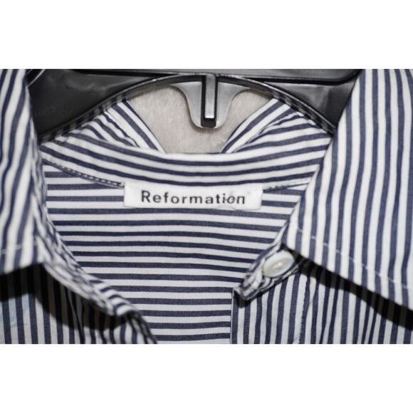 Reformation Striped Cotton Button-Up Shirt – Size XS - Picture 3 of 8